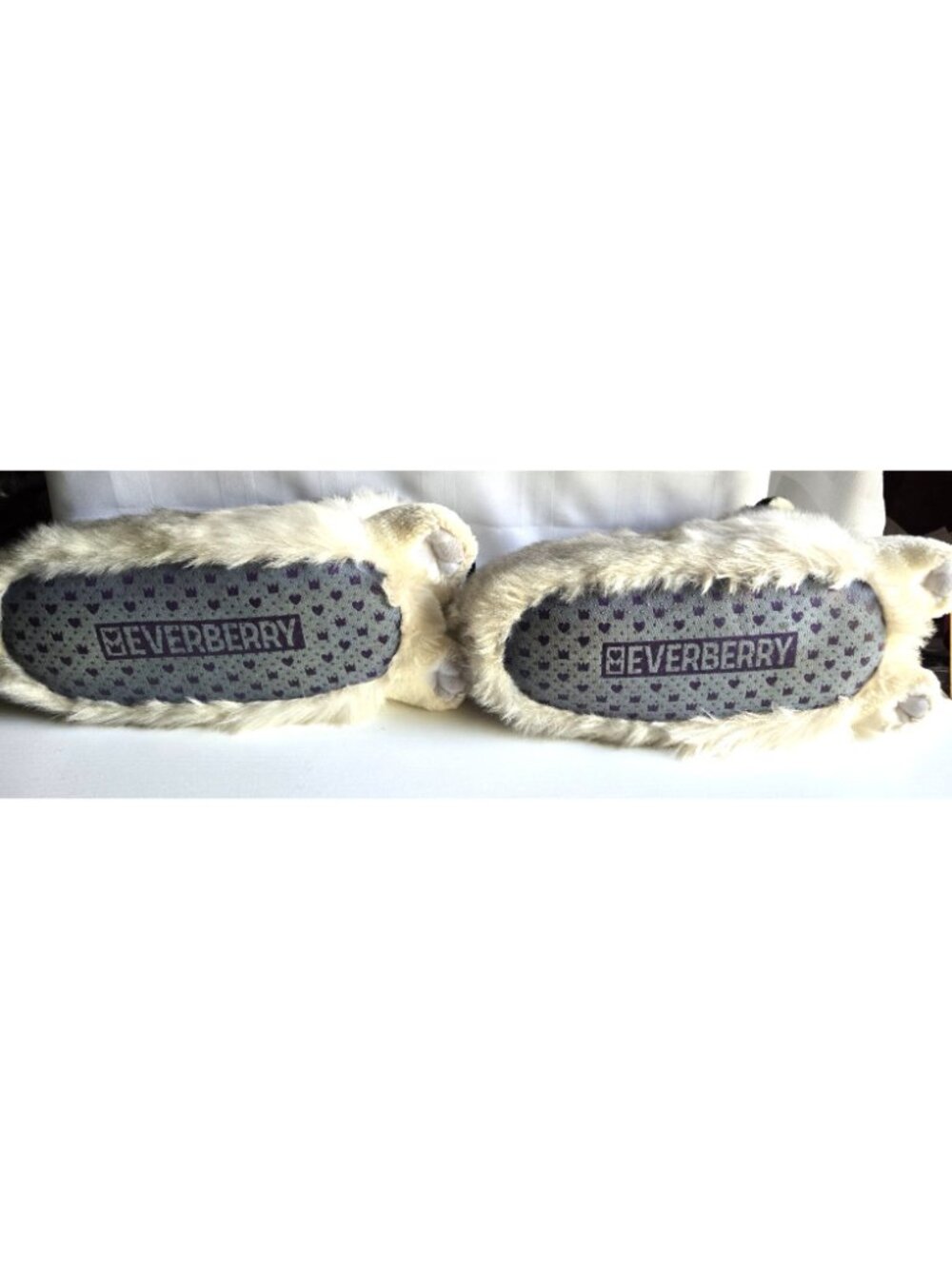 Beverberry Fuzzy Wolf  Women's Slippers Size W 7-9 - Picture 3 of 8